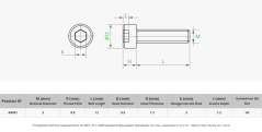 M5x12 Socket Head Cap Machine Screws (SHCS)