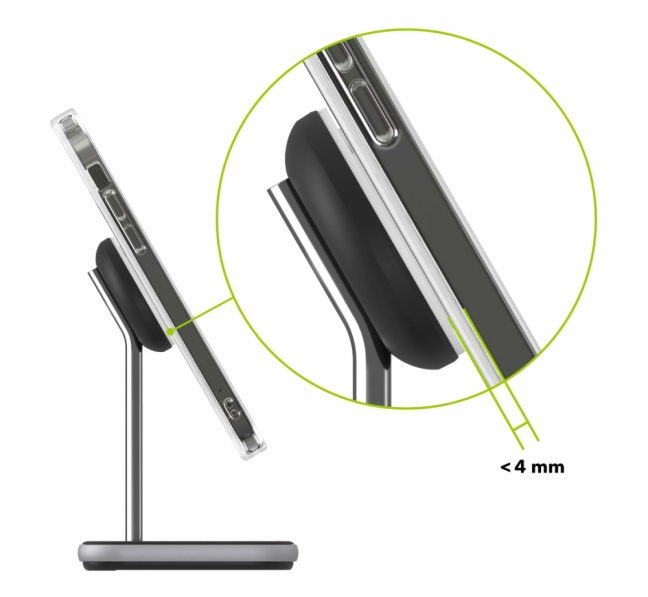 AlzaPower WQT310 Wireless Qi2 Compatible with MagSafe Charger Stand 15W černá