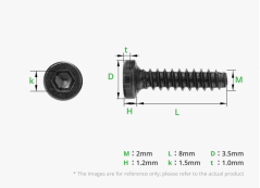 BT2x8 Socket Head Cap Self TappingScrews (SHCS)