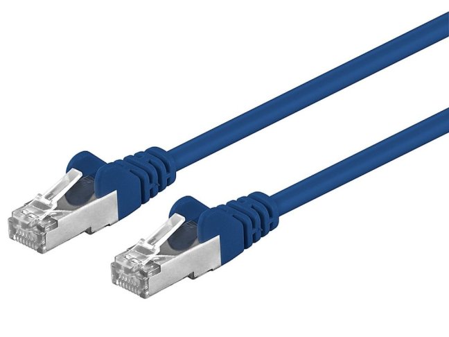 Premiumcord Patch kabel CAT6a S-FTP, RJ45-RJ45, AWG 26/7 0,5m modrá
