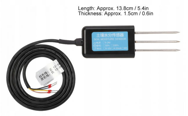 Senzor pro měření půdní vlhkosti 0-10 V + kabely