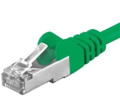 Premiumcord Patch kabel CAT6a S-FTP, RJ45-RJ45, AWG 26/7 0,25m zelený