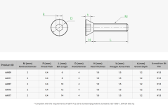 M2x6 Flat Head Cap Machine Screws(FHCS)