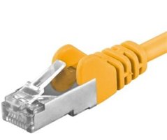 Premiumcord Patch kabel CAT 6a S-FTP, RJ45-RJ45, AWG 26/7 0,25m žlutá