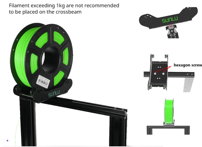 Držák filamentu pro 3D tiskárnu Přesně nastavitelný držák filamentu 1,2,5,5 kg cívka