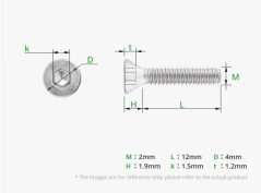 M2x12 Flat Head Cap Machine Screws(FHCS)