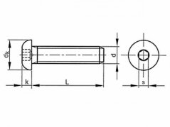 Screw half-round head - hex DIN 7380 M3x8 stainless steel A2