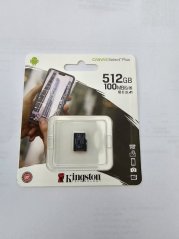 512GB microSDxC card KINGSTON U3 class 10, 100MB/s without adapter