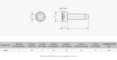 BT2x8 Socket Head Cap Self TappingScrews (SHCS)