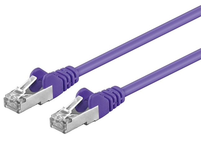 Premiumcord Patch kabel CAT6a S-FTP, RJ45-RJ45, AWG 26/7 2m fialová