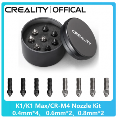 CREALITY Official set of 8 K1 nozzles made of copper alloy and hardened steel 600 mm/s